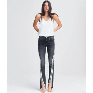 Women's Rag & Bone Skinny Jeans Size 24 Black with White Stripes